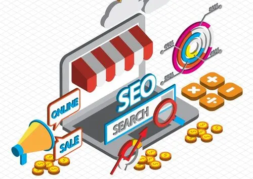Illustration representing SEO management in e-commerce and digital marketing