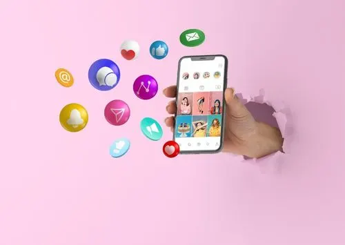 Illustration representing social media marketing and applications