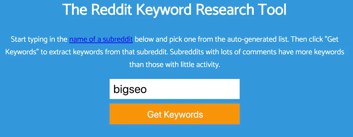 Keyworddit keyword tool