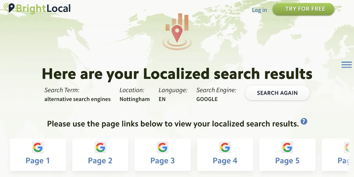 BrightLocal local search checker