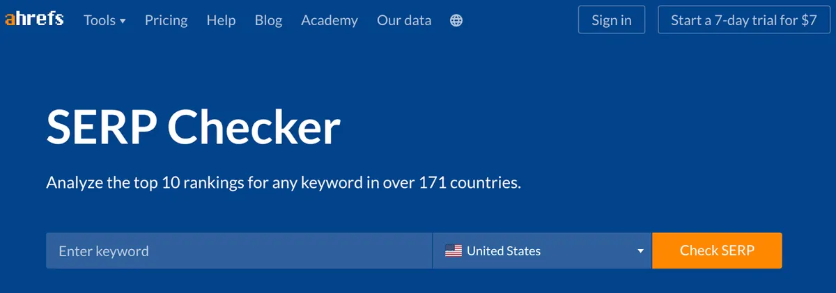Ahrefs SERP Checker