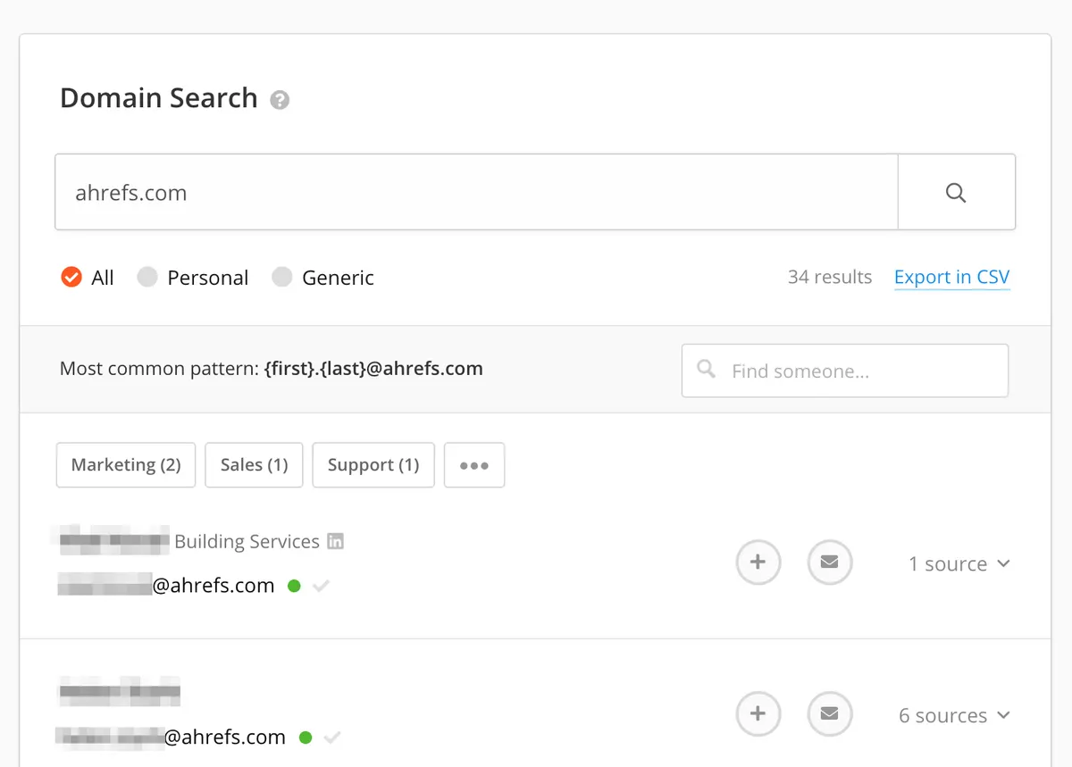 Hunter.io email finder