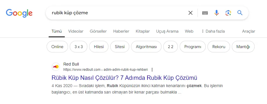 Arama sonuçlarının sıralanma sürecini gösteren görsel