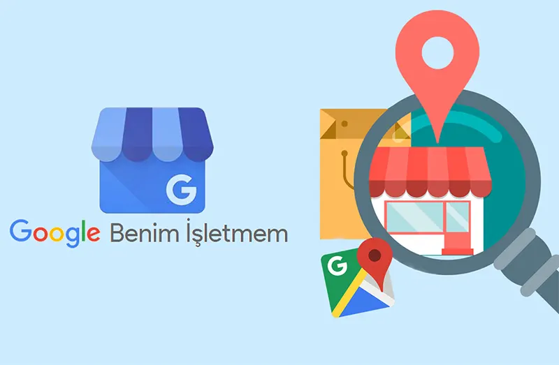 Google Benim İşletmem ve harita üzerinde işletme görünürlüğünü gösteren görsel