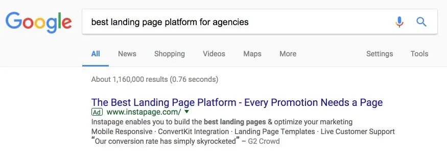 Illustration of full control over Google ad campaigns