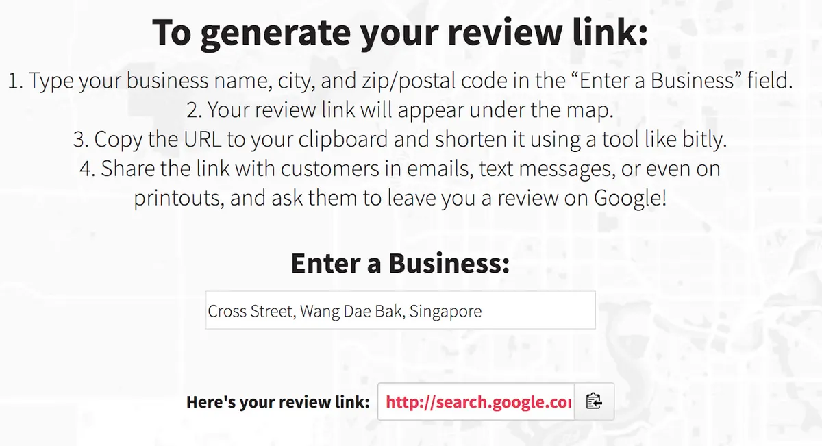 Whitespark review link generator
