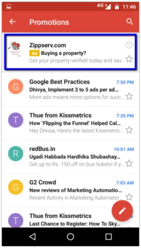 E-posta pazarlaması ve Gmail reklamlarını simgeleyen görsel