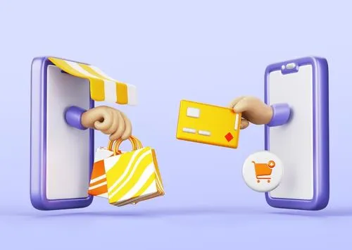 Three-dimensional illustration representing e-commerce infrastructure