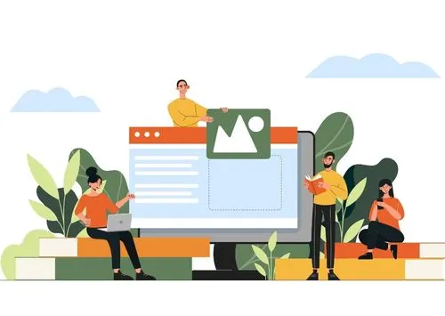 Design elements representing social media networks